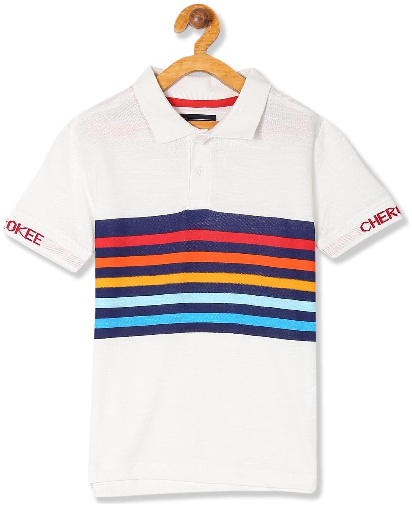 

CHEROKEE Boy Cotton Striped T-shirt - White