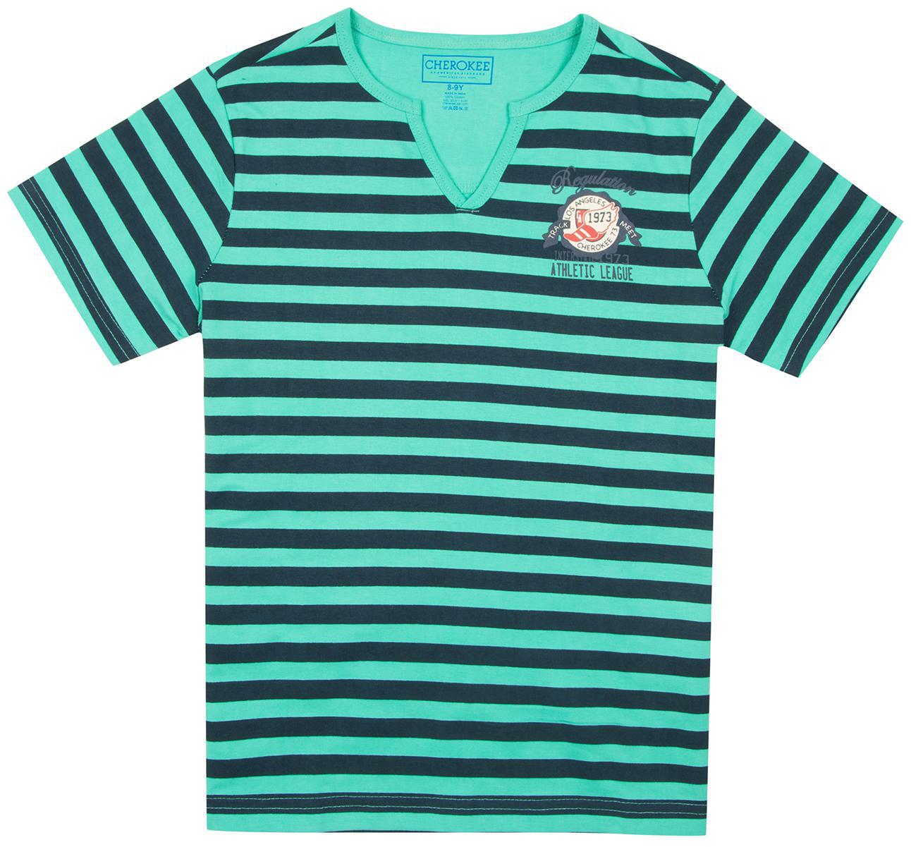 

CHEROKEE Boy Cotton Striped T-shirt - Green