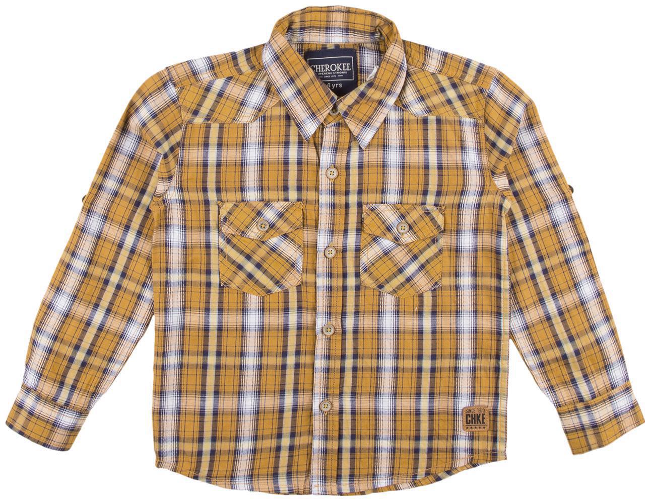 

CHEROKEE Boy Cotton Checked Shirt Yellow