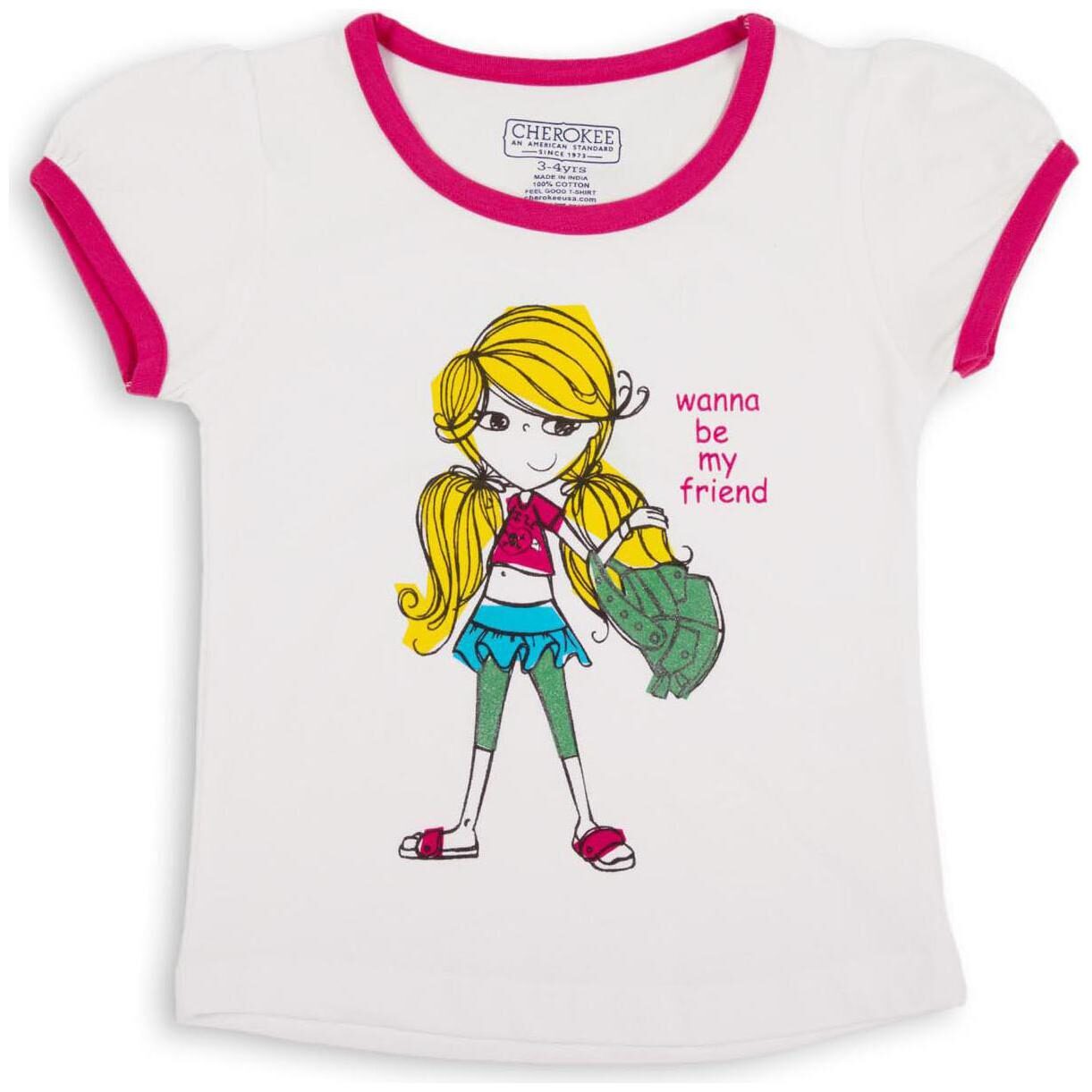 

CHEROKEE Cotton Printed T shirt for Baby Girl - White