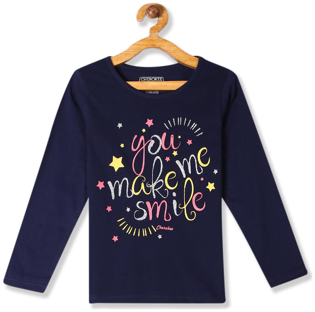 

CHEROKEE Cotton Printed T shirt for Baby Girl - Blue