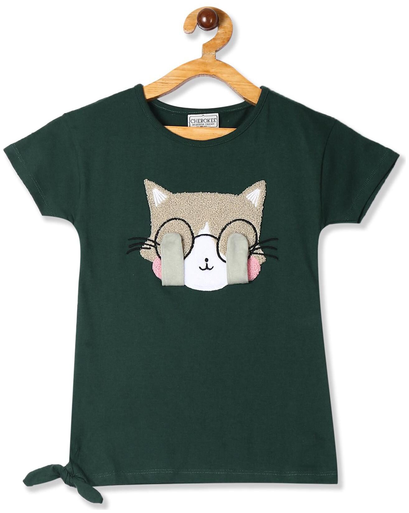 

CHEROKEE Cotton Printed T shirt for Baby Girl - Green