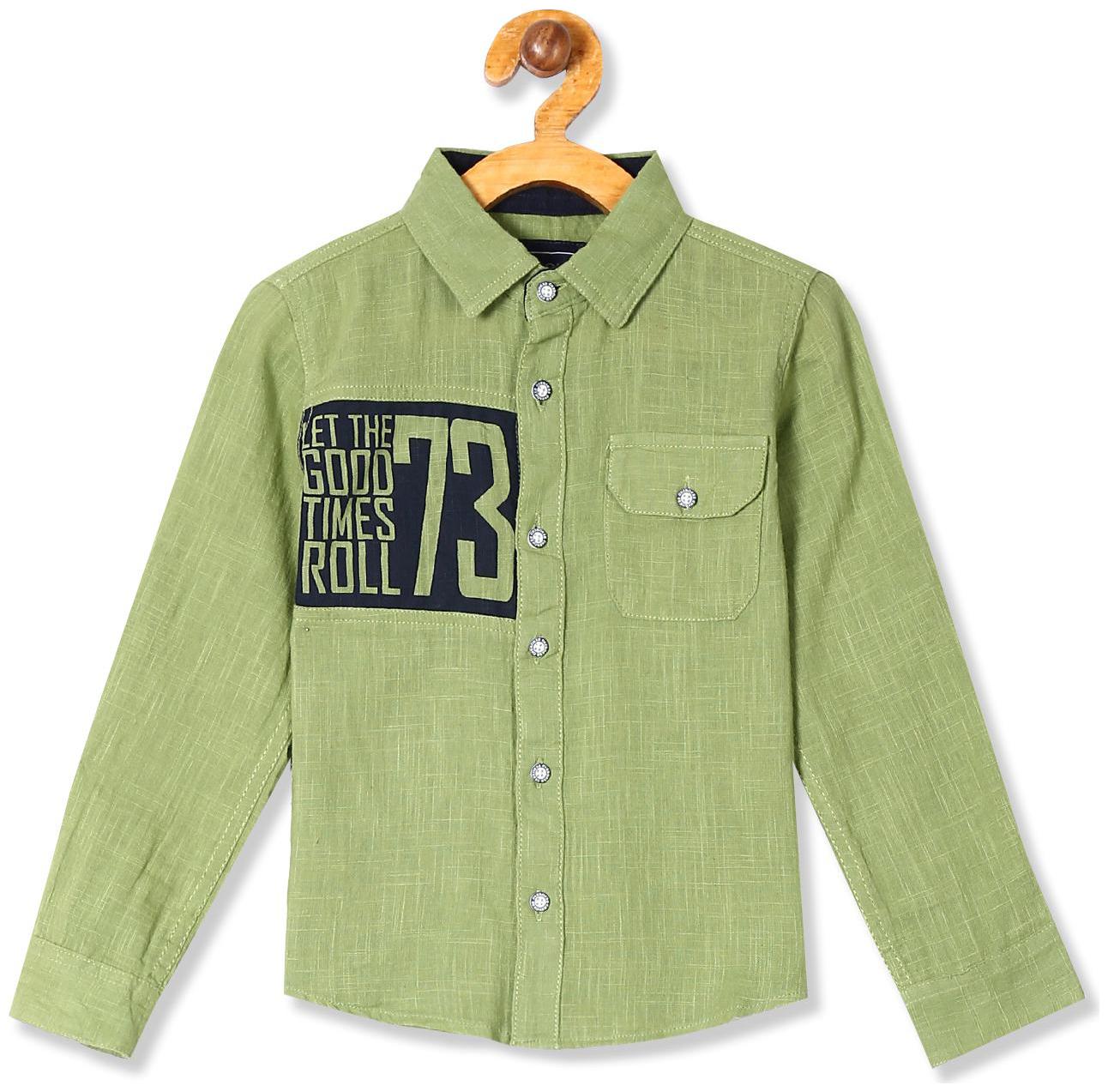 

CHEROKEE Cotton Printed Shirt for Baby Boy - Green