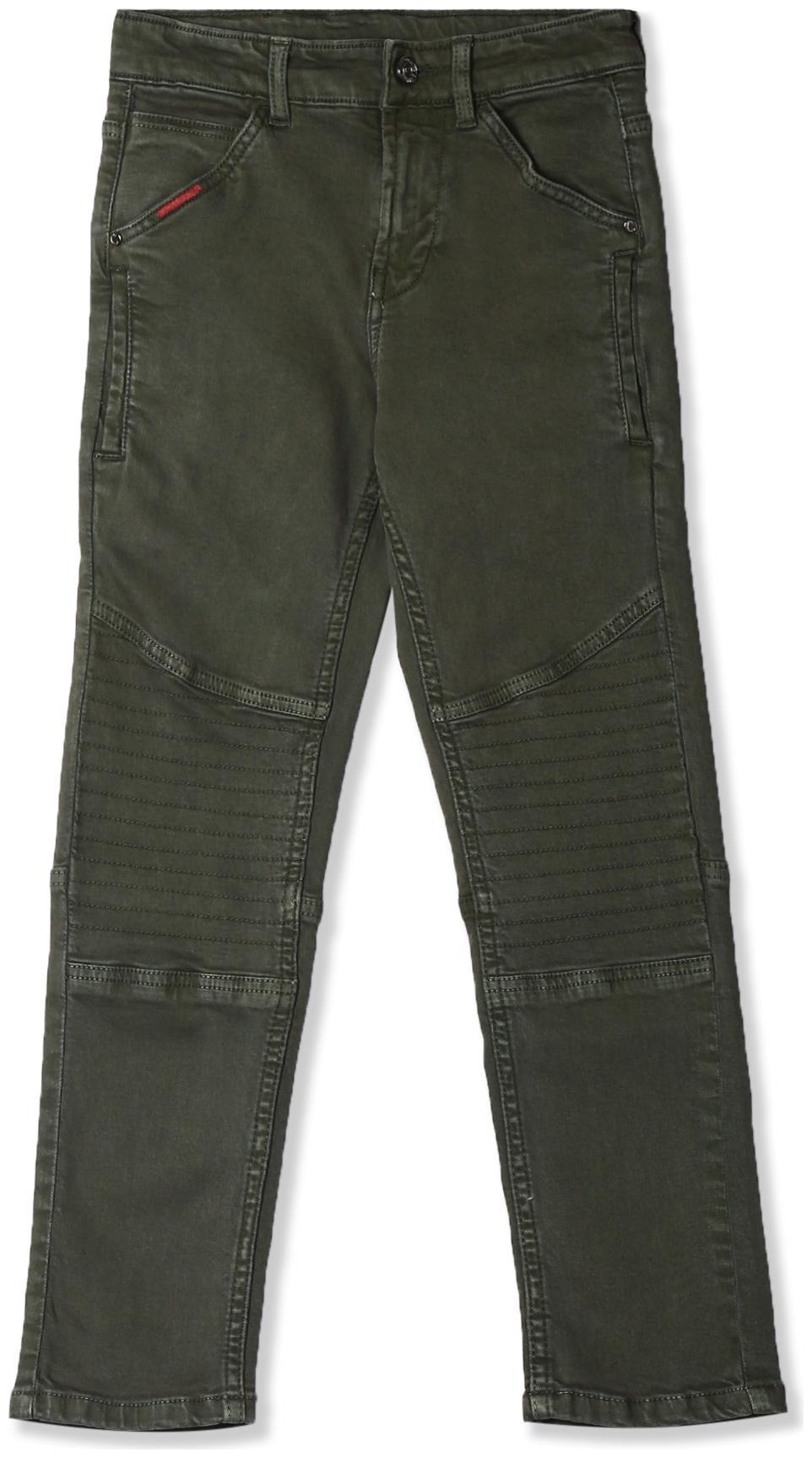 

CHEROKEE Cotton Green Boys Slim Fit Panelled Jeans
