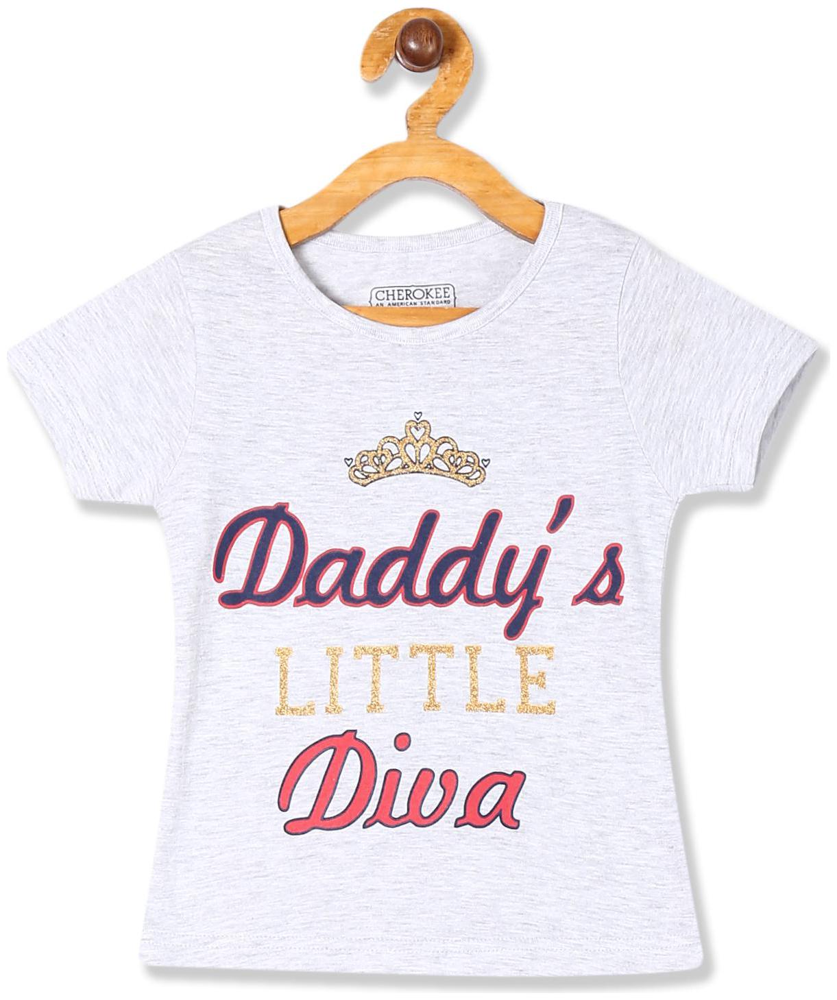 

CHEROKEE Cotton Printed T shirt for Baby Girl - Grey