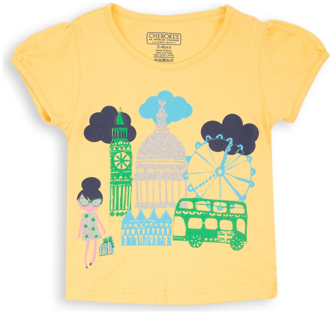 

CHEROKEE Cotton Embellished T shirt for Baby Girl - Yellow