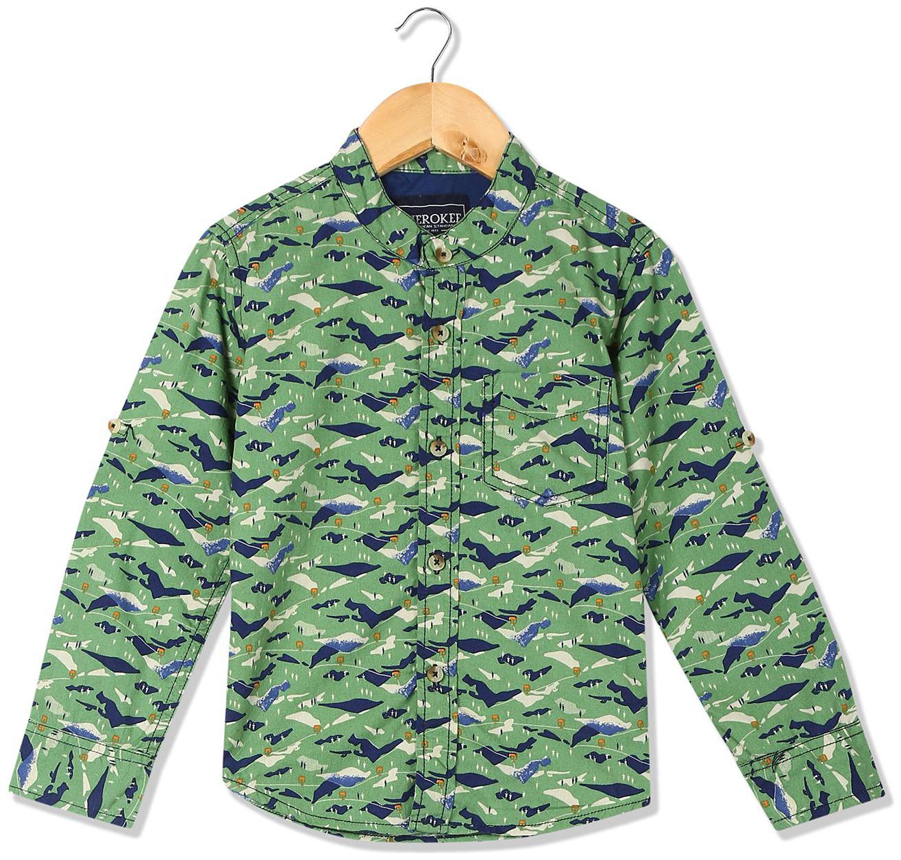 

CHEROKEE Cotton Printed Shirt for Baby Boy - Green