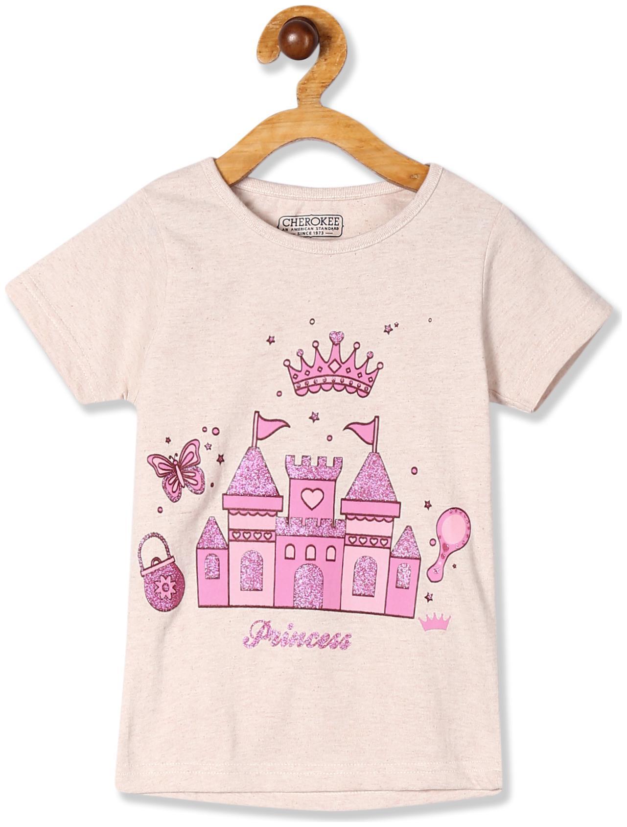 

CHEROKEE Cotton Printed T shirt for Baby Girl - Beige