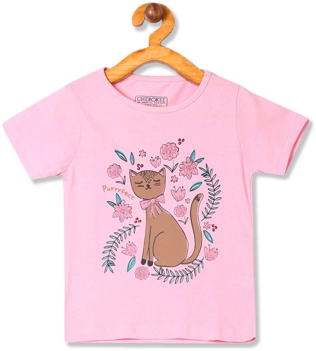 

CHEROKEE Cotton Printed T shirt for Baby Girl - Pink
