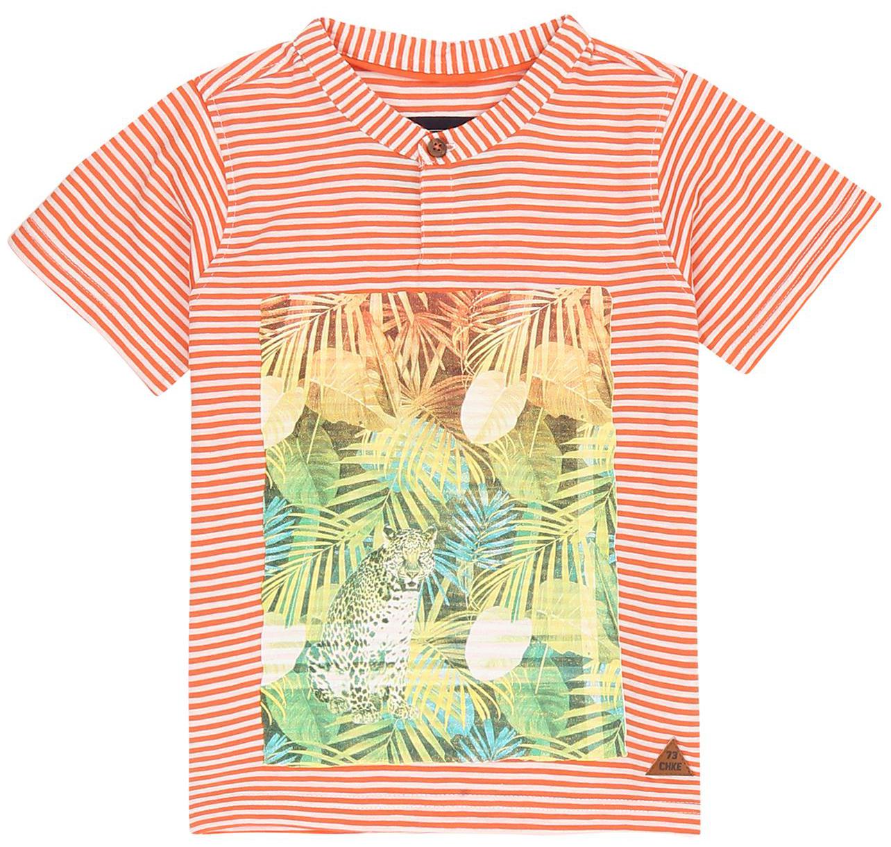 

CHEROKEE Cotton Striped T shirt for Baby Boy - Orange