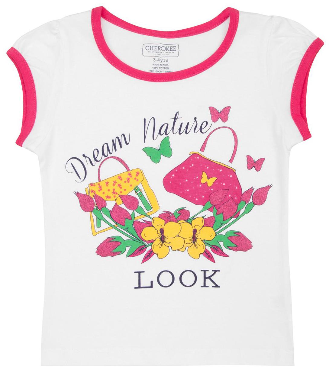 

CHEROKEE Cotton Printed T shirt for Baby Girl - White