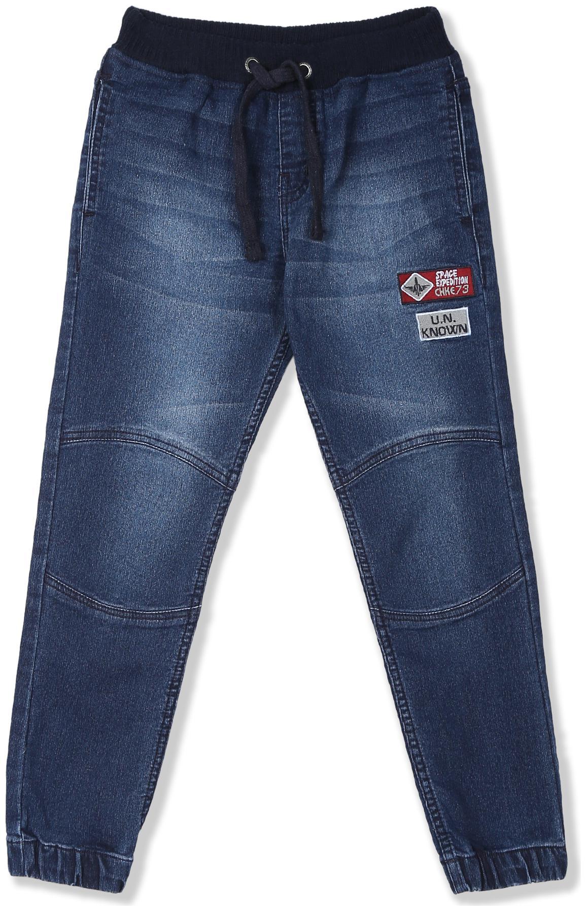 

CHEROKEE Cotton Blue Boys Slim Fit Washed Jogger Jeans