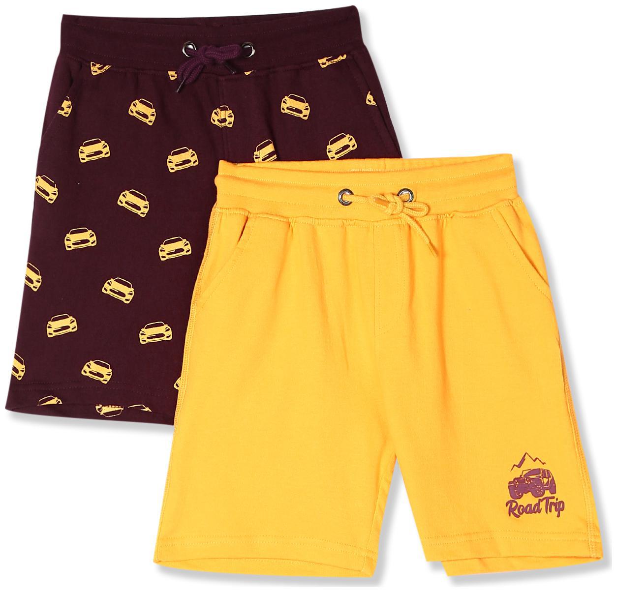 

CHEROKEE Cotton Assorted Boys Drawstring Waist Knit Shorts - Pack Of 2