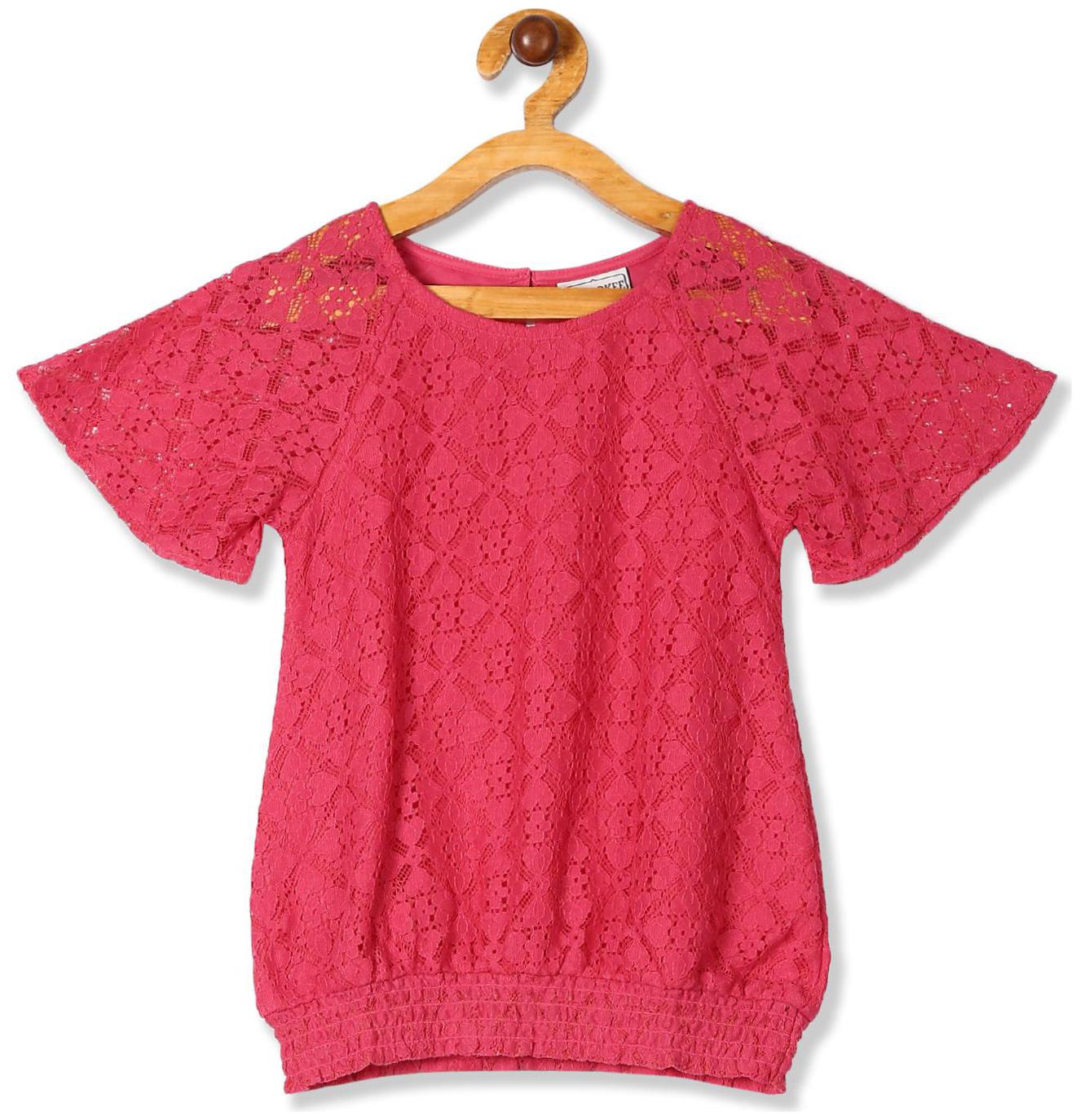 

CHEROKEE Cotton Solid Top for Baby Girl - Pink
