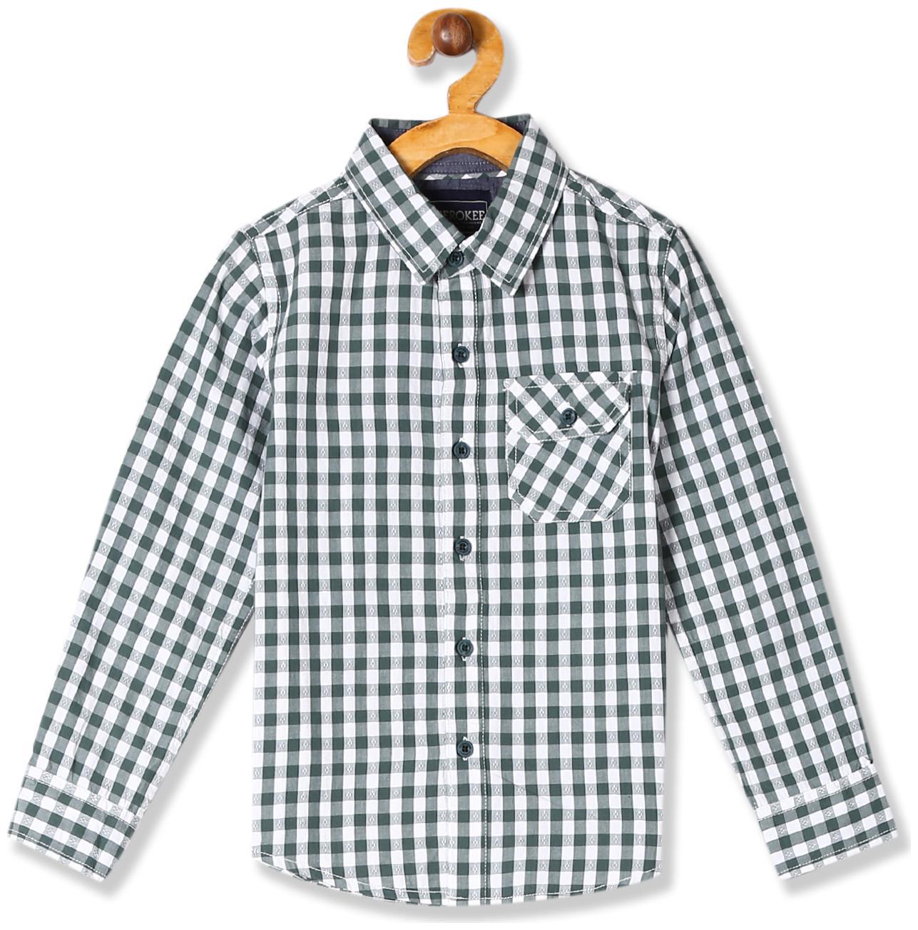 

CHEROKEE Cotton Checked Shirt for Baby Boy - Green