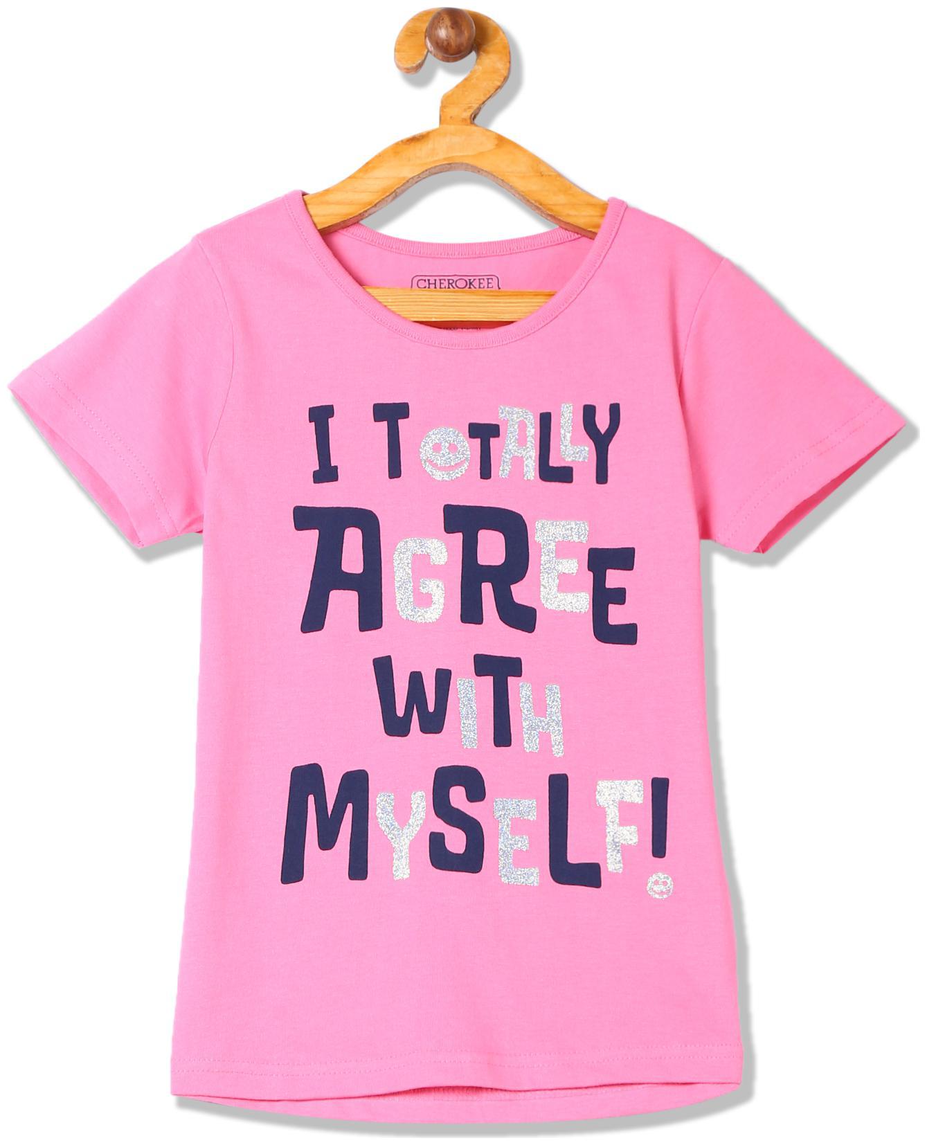 

CHEROKEE Cotton Printed T shirt for Baby Girl - Pink
