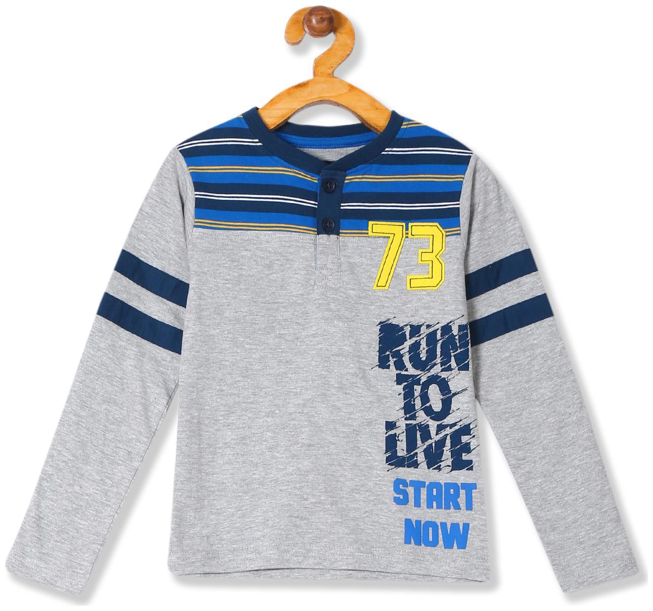 

CHEROKEE Cotton Striped T shirt for Baby Boy - Grey