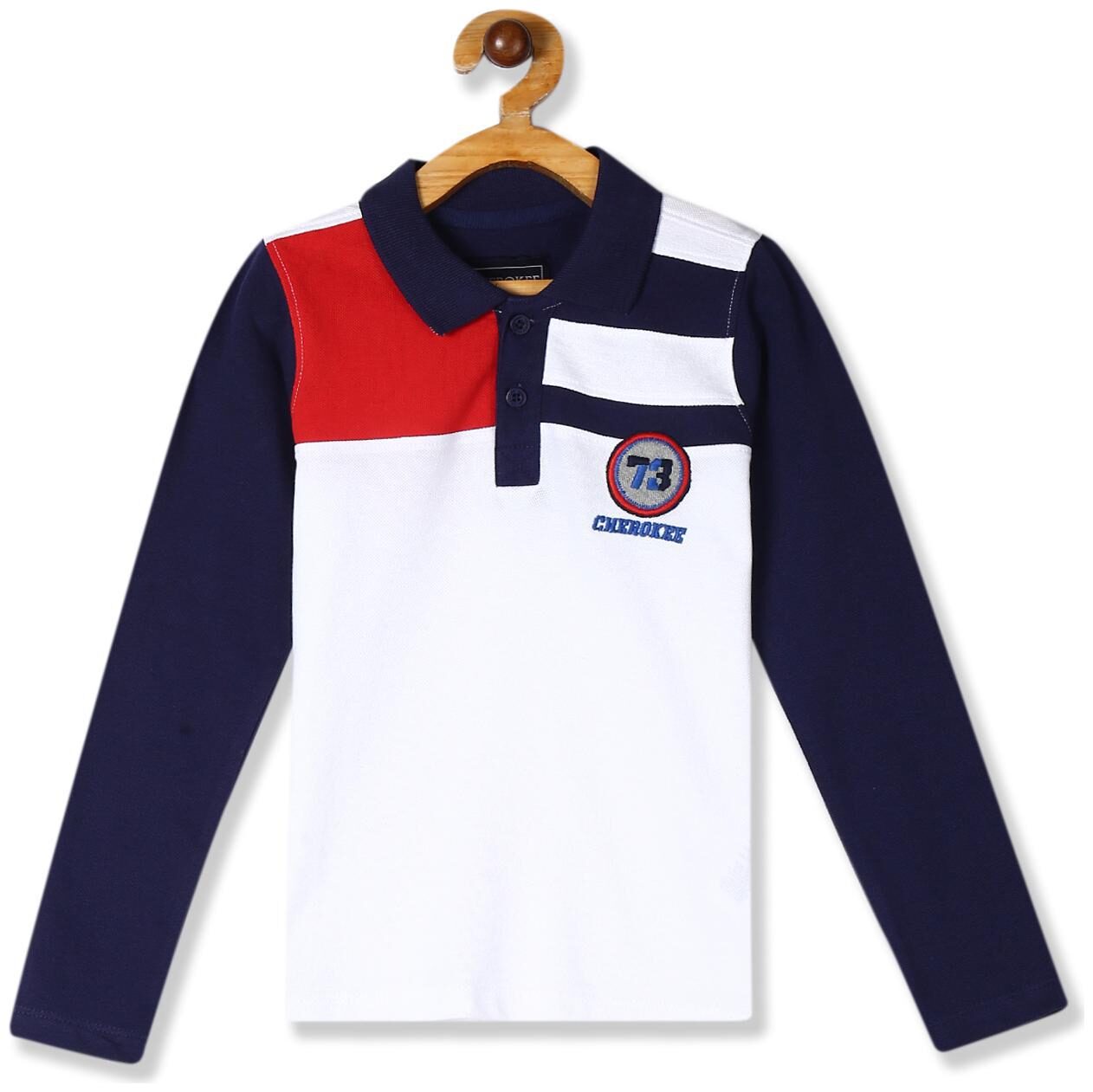 

CHEROKEE Cotton Colorblocked T shirt for Baby Boy - White