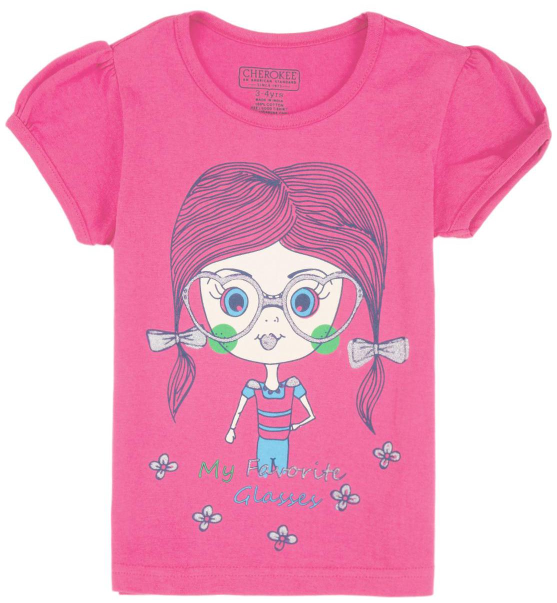 

CHEROKEE Cotton Printed T shirt for Baby Girl - Pink