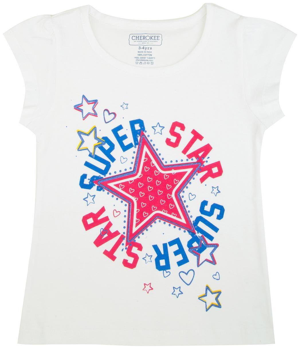 

CHEROKEE Cotton Printed T shirt for Baby Girl - White