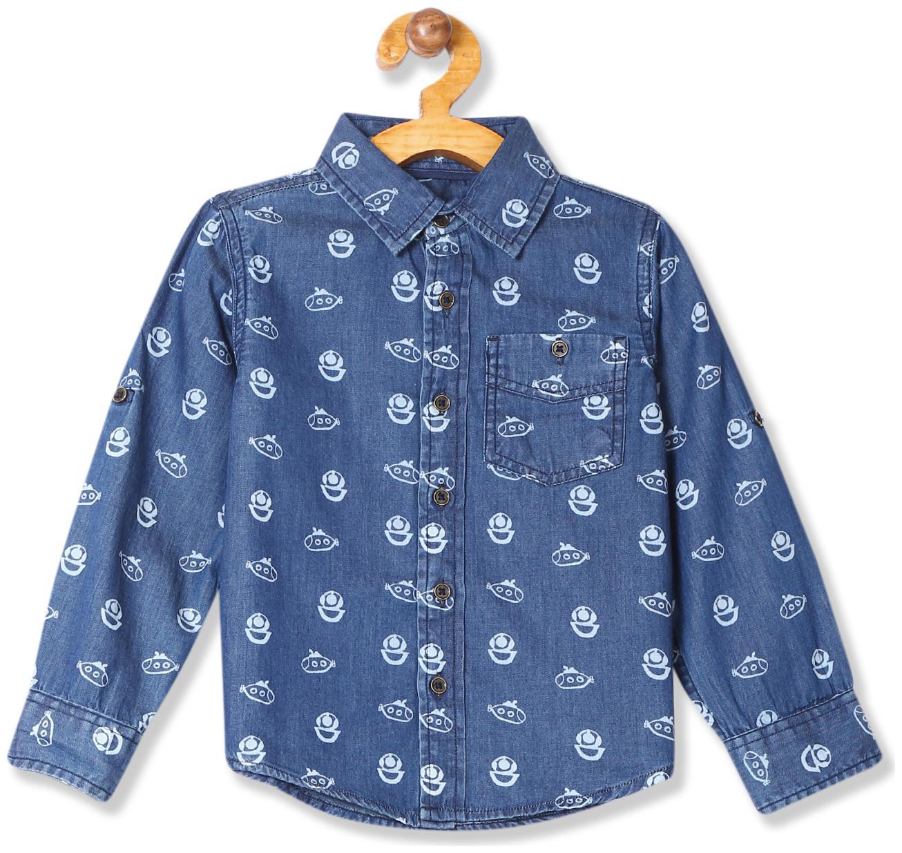 

CHEROKEE Cotton Printed Shirt for Baby Boy - Blue