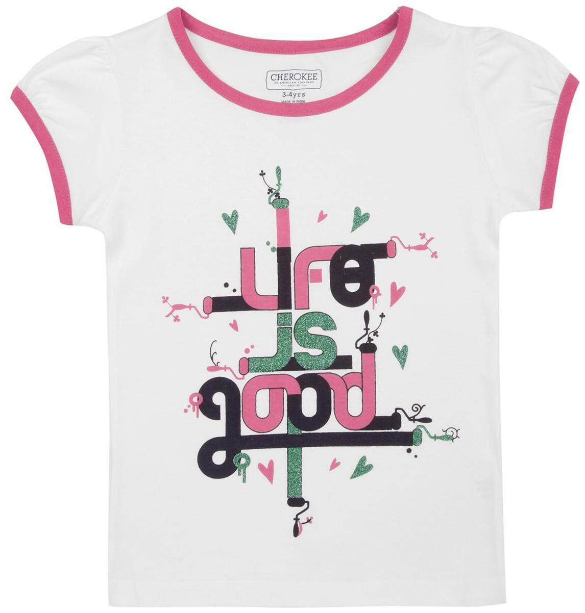 

CHEROKEE Cotton Printed T shirt for Baby Girl - White