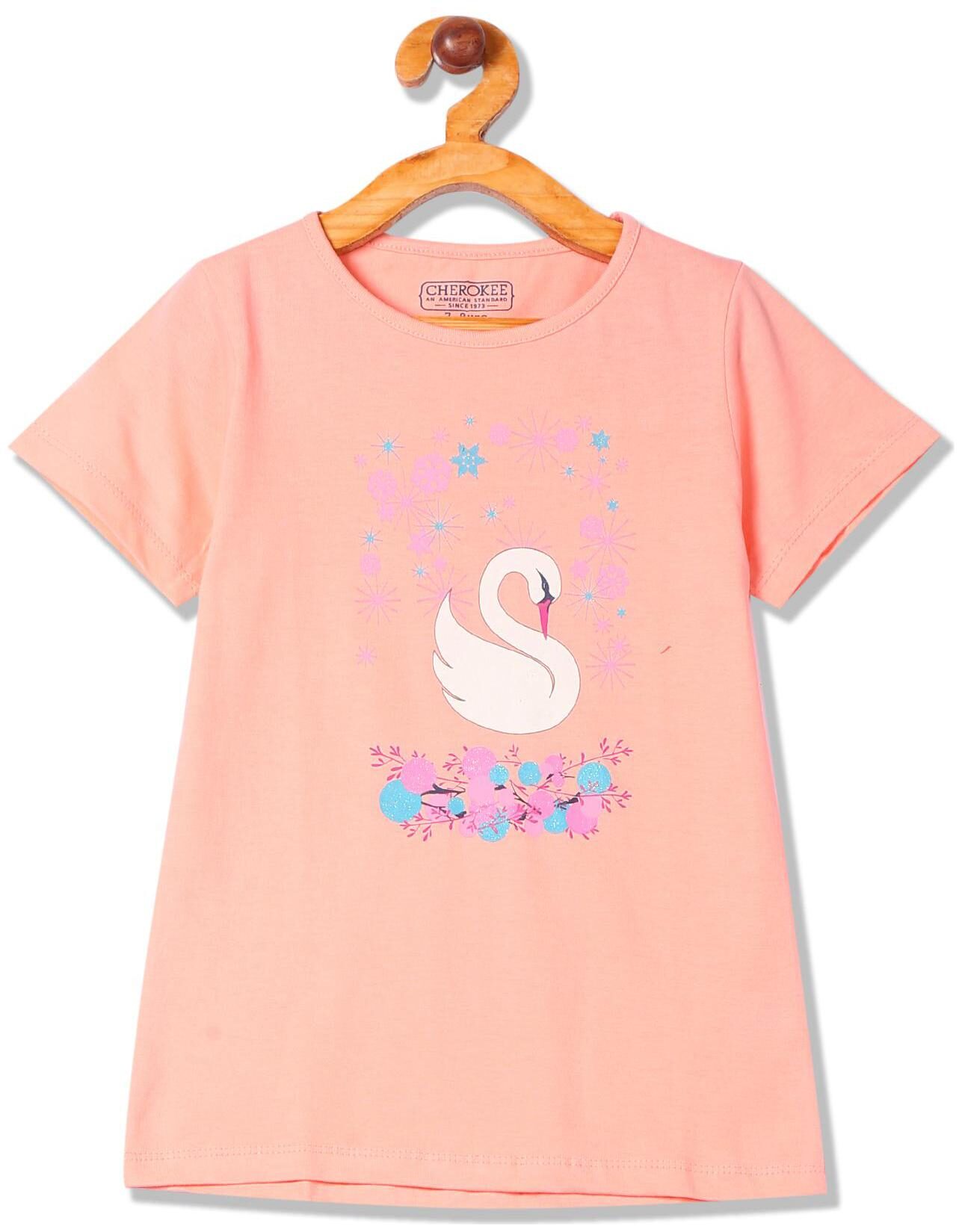 

CHEROKEE Cotton Printed T shirt for Baby Girl - Pink