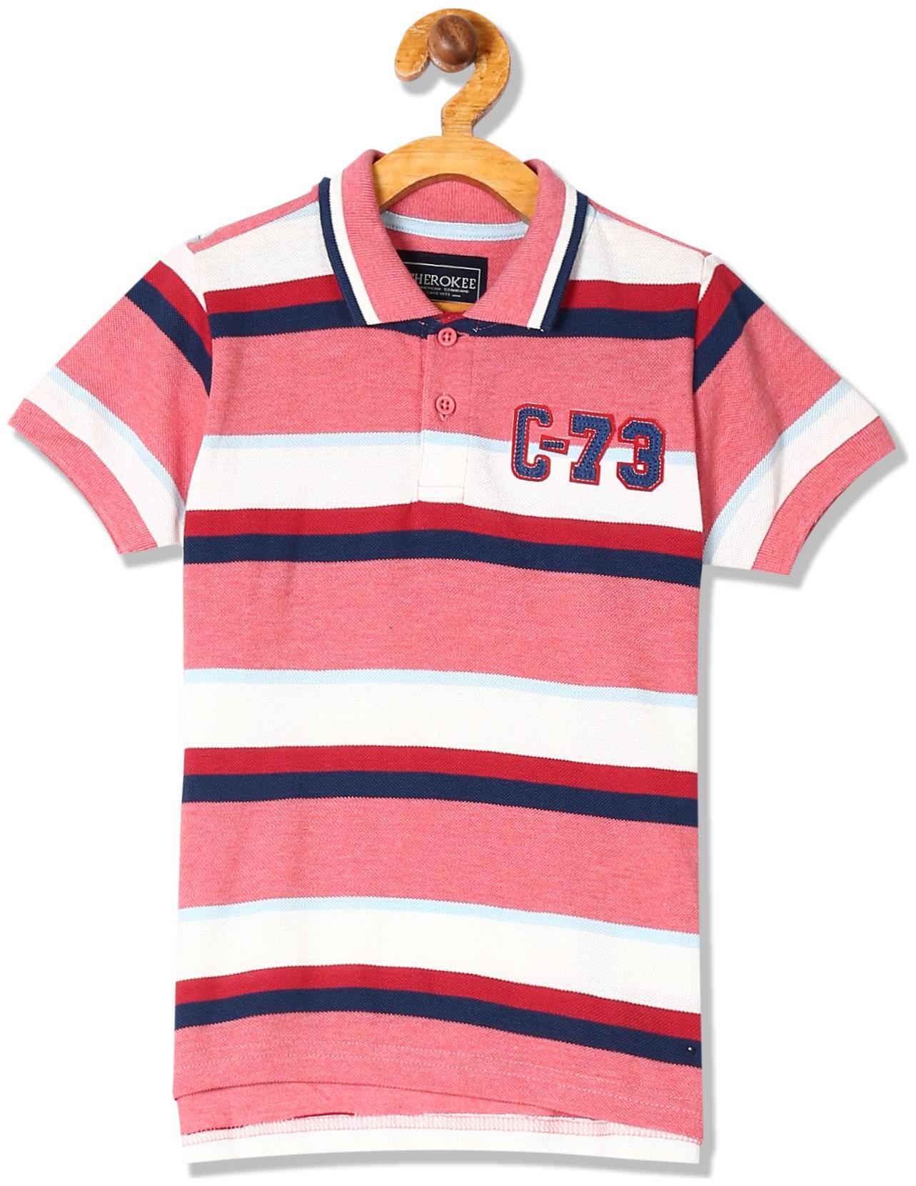 

CHEROKEE Cotton Striped T shirt for Baby Boy - Pink