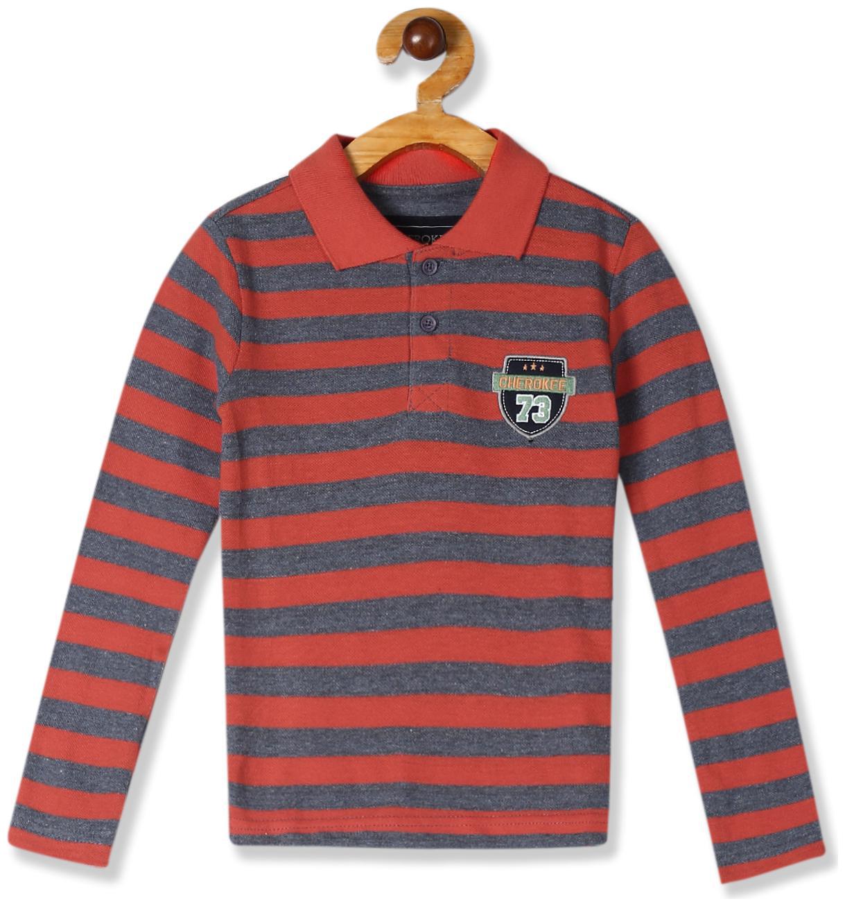 

CHEROKEE Cotton Striped T shirt for Baby Boy - Orange