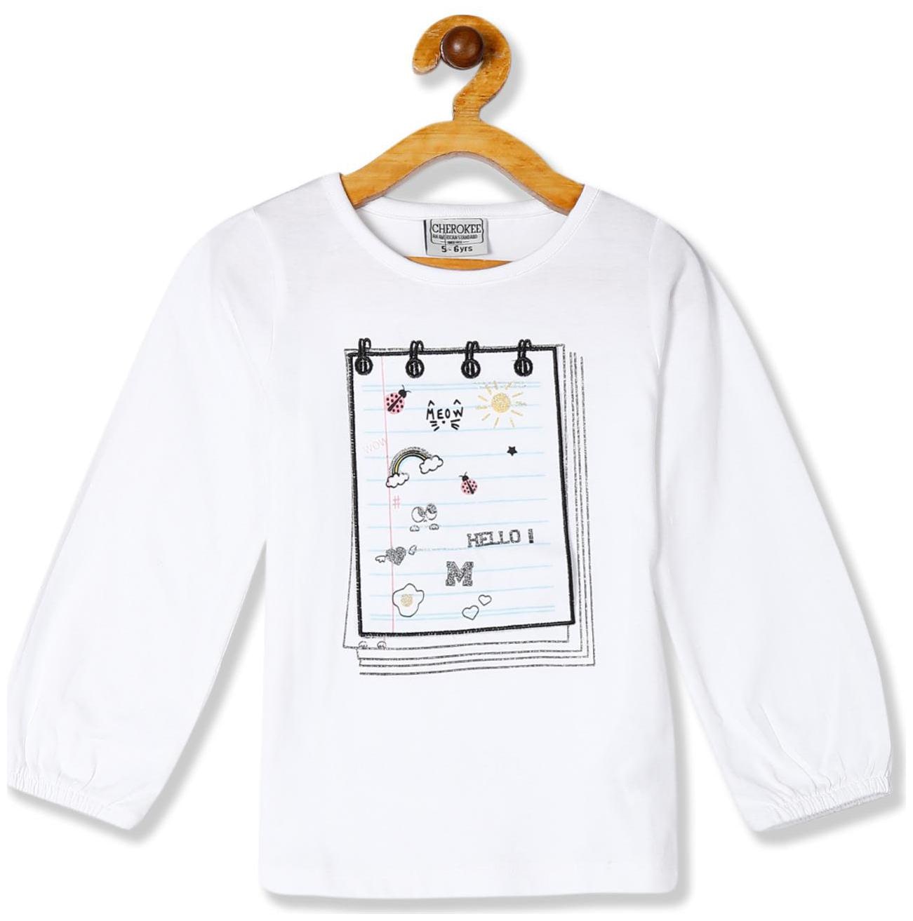 

CHEROKEE Cotton Printed T shirt for Baby Girl - White