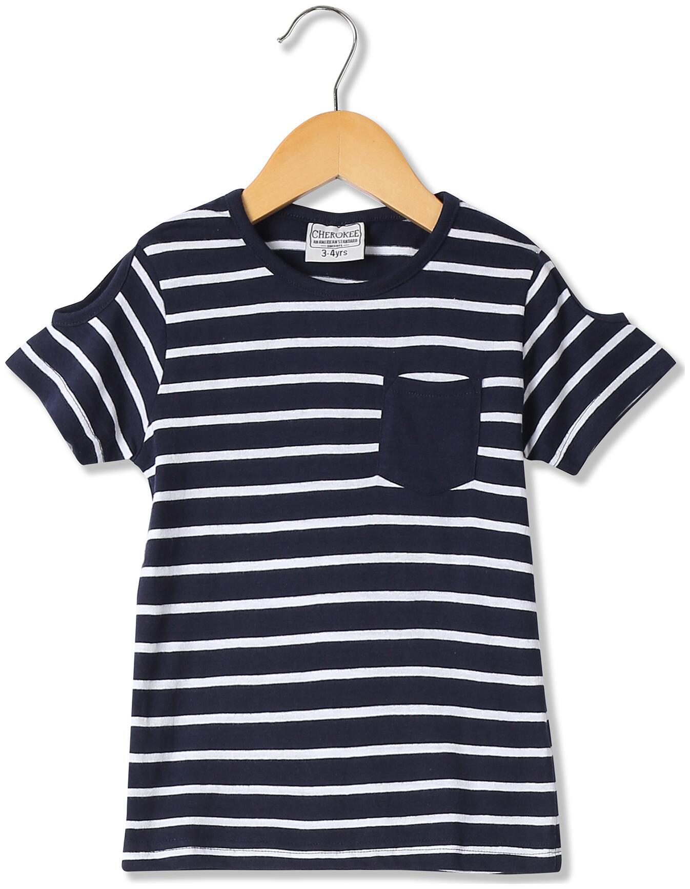 

CHEROKEE Cotton Striped T shirt for Baby Girl - Blue