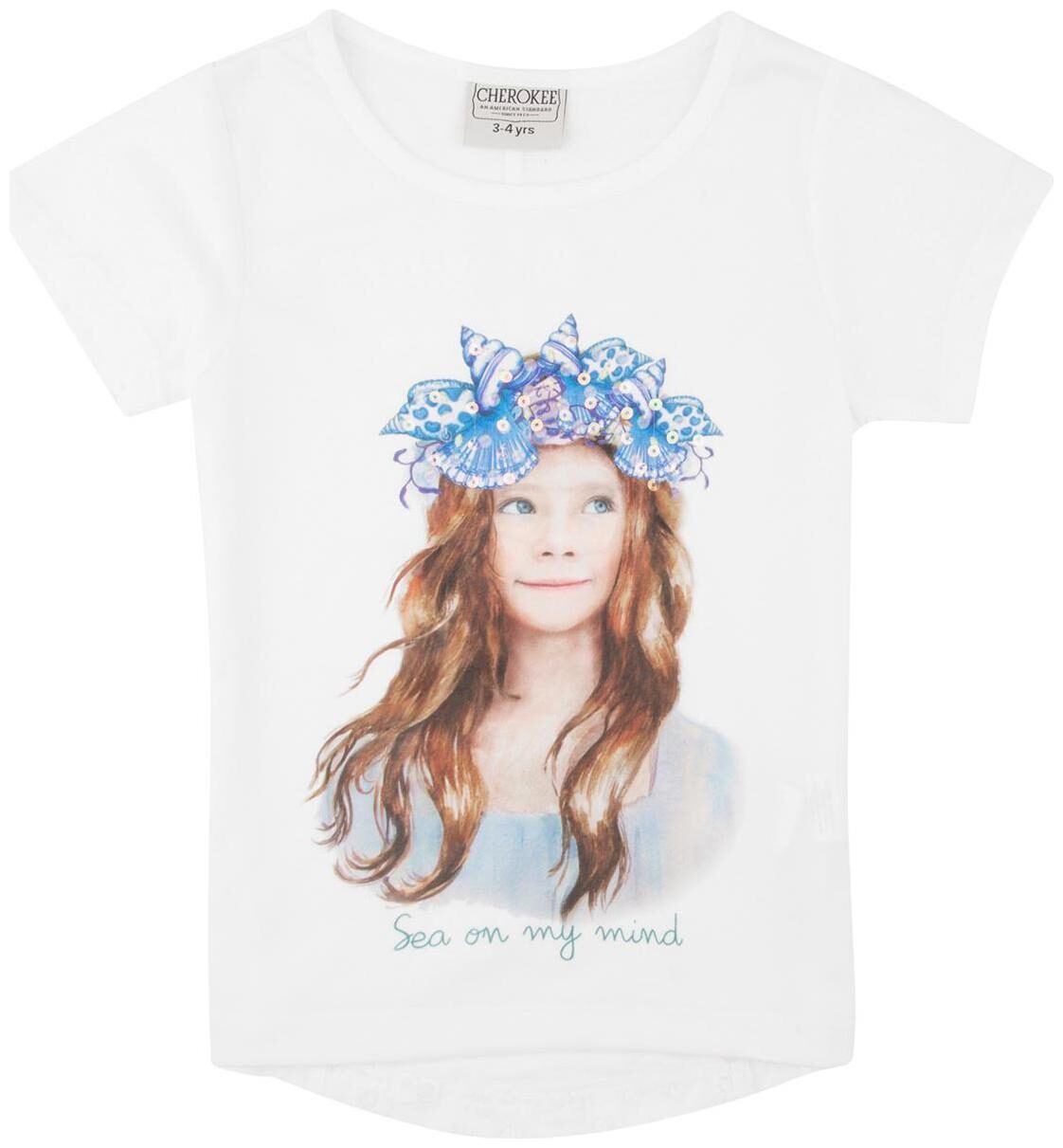 

CHEROKEE Cotton Printed Top for Baby Girl - White