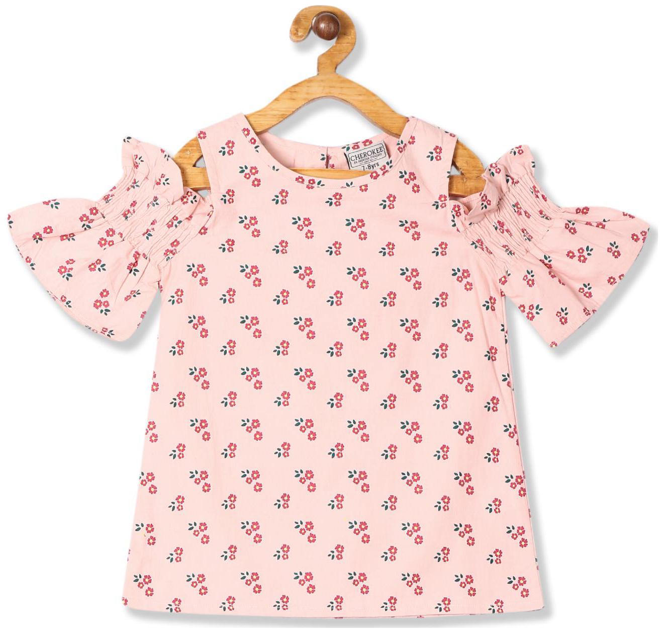 

CHEROKEE Cotton Printed Top for Baby Girl - Pink