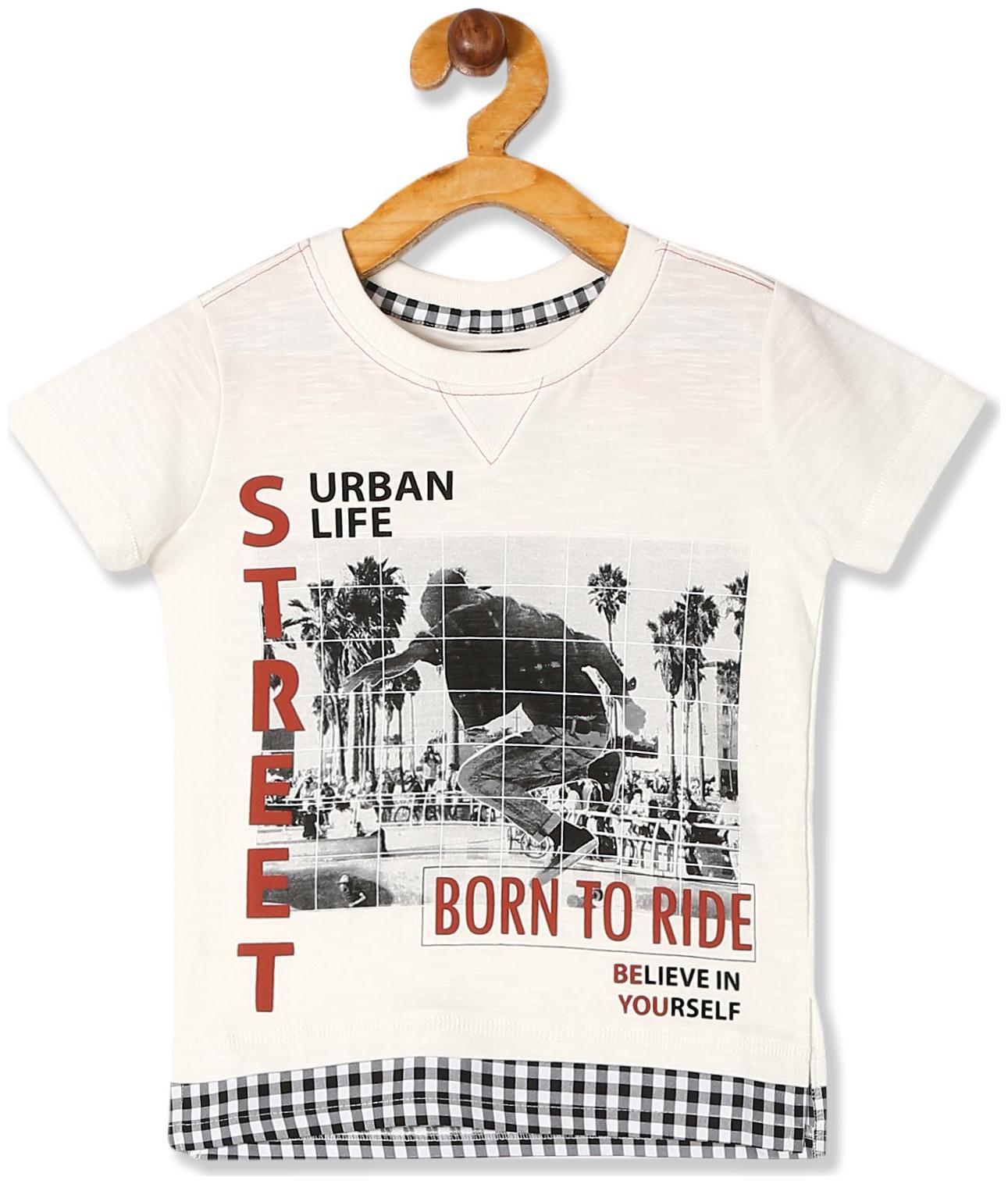 

CHEROKEE Cotton Printed T shirt for Baby Boy - White