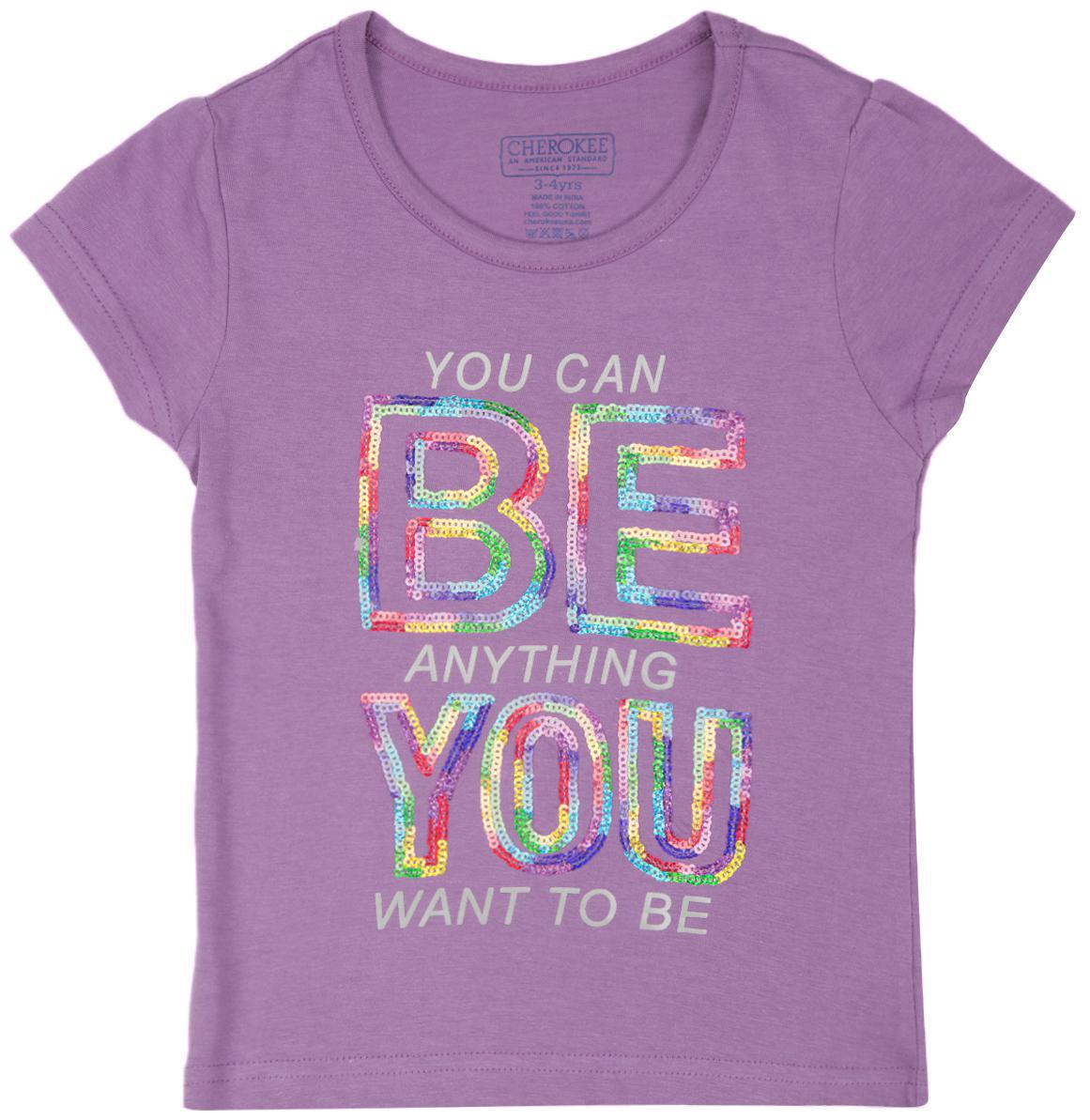 

CHEROKEE Cotton Embellished T shirt for Baby Girl - Purple