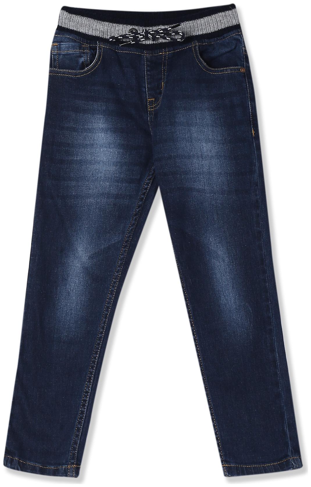 

CHEROKEE Cotton Blue Boys Slim Fit Drawstring Waist Jeans