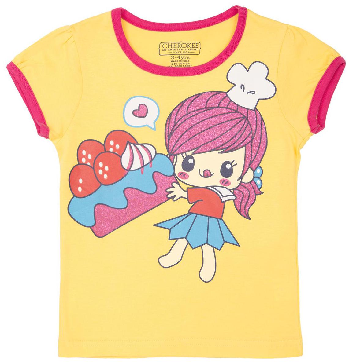 

CHEROKEE Cotton Printed T shirt for Baby Girl - Yellow