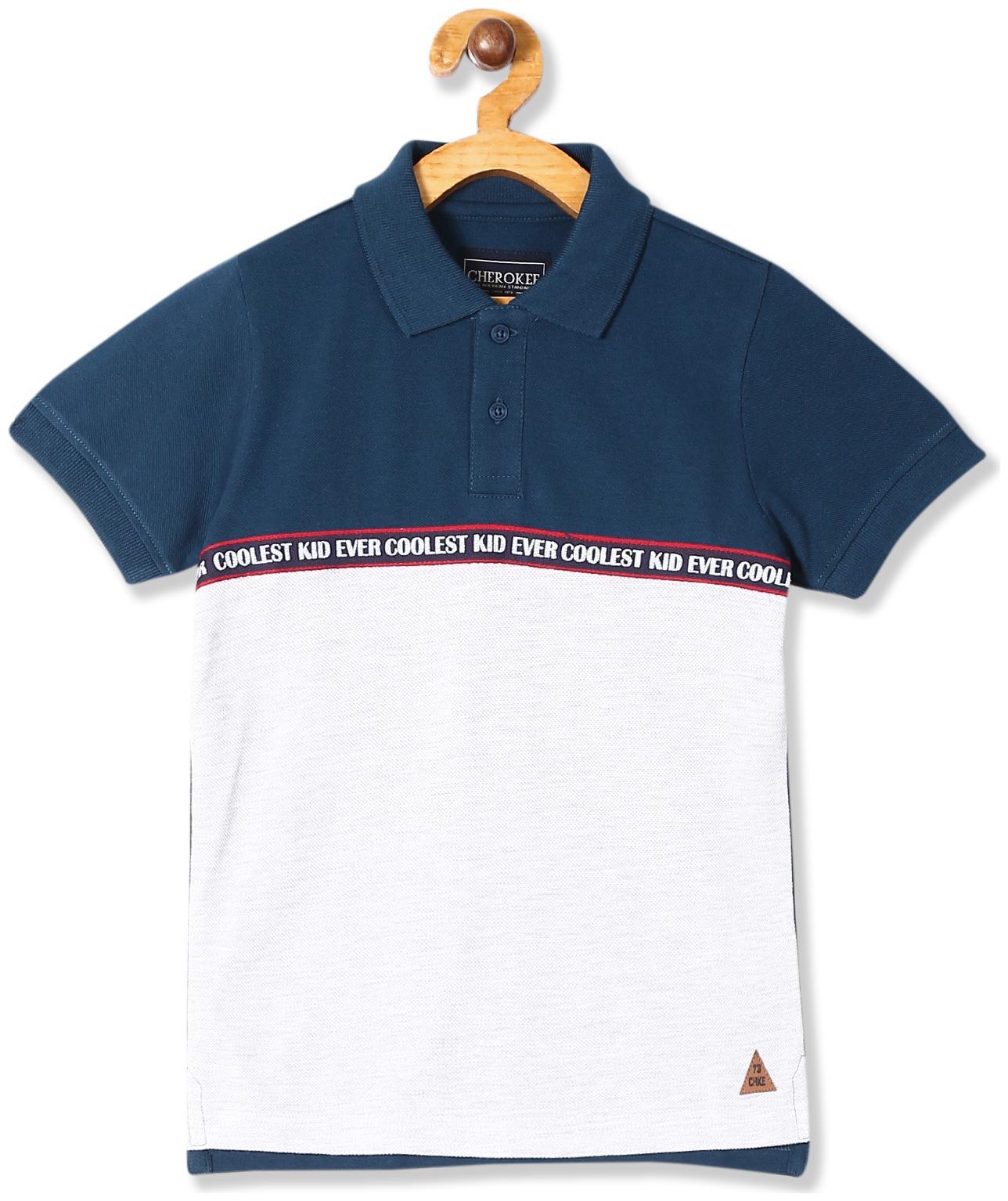 

CHEROKEE Cotton Colorblocked T shirt for Baby Boy - Blue
