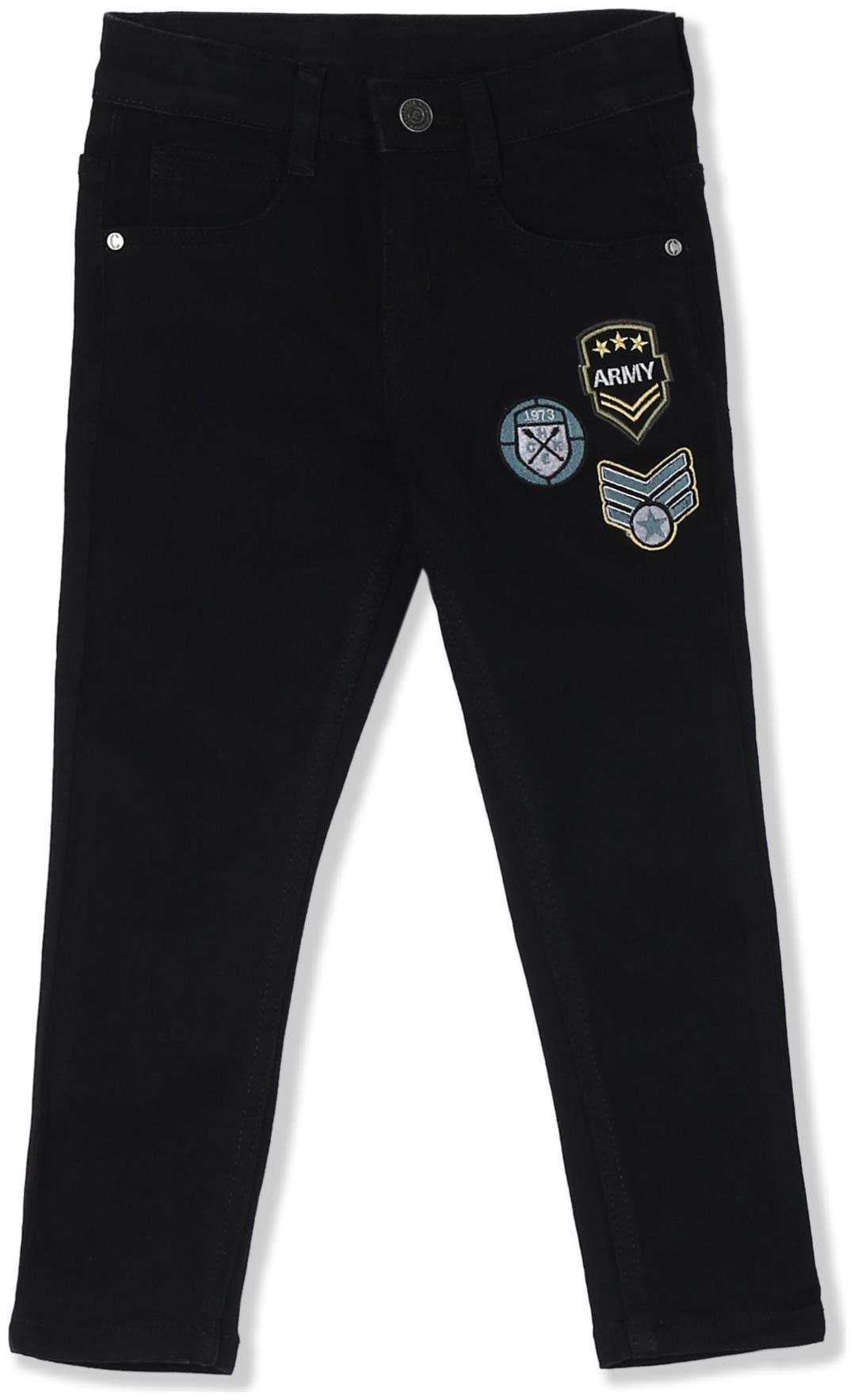 

CHEROKEE Cotton Black Boys Regular Fit Embroidered Jeans