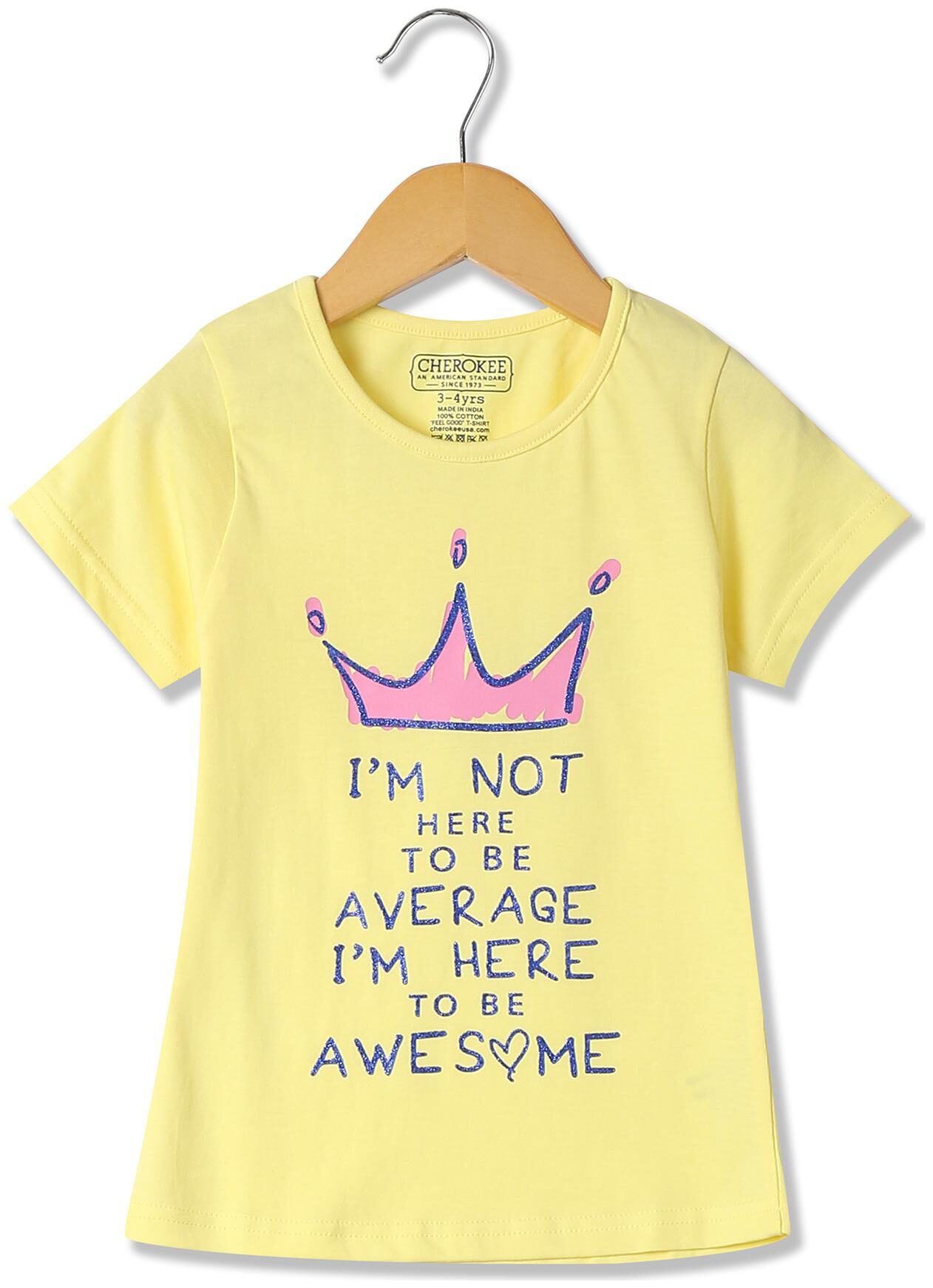 

CHEROKEE Cotton Printed T shirt for Baby Girl - Yellow