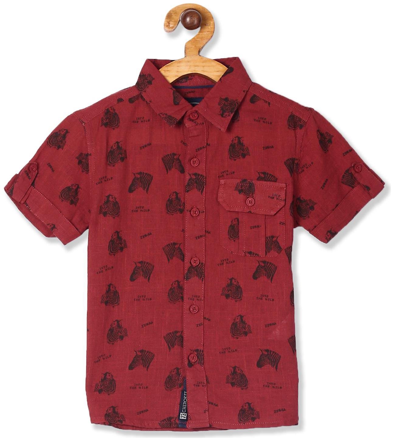 

CHEROKEE Cotton Printed Shirt for Baby Boy - Red