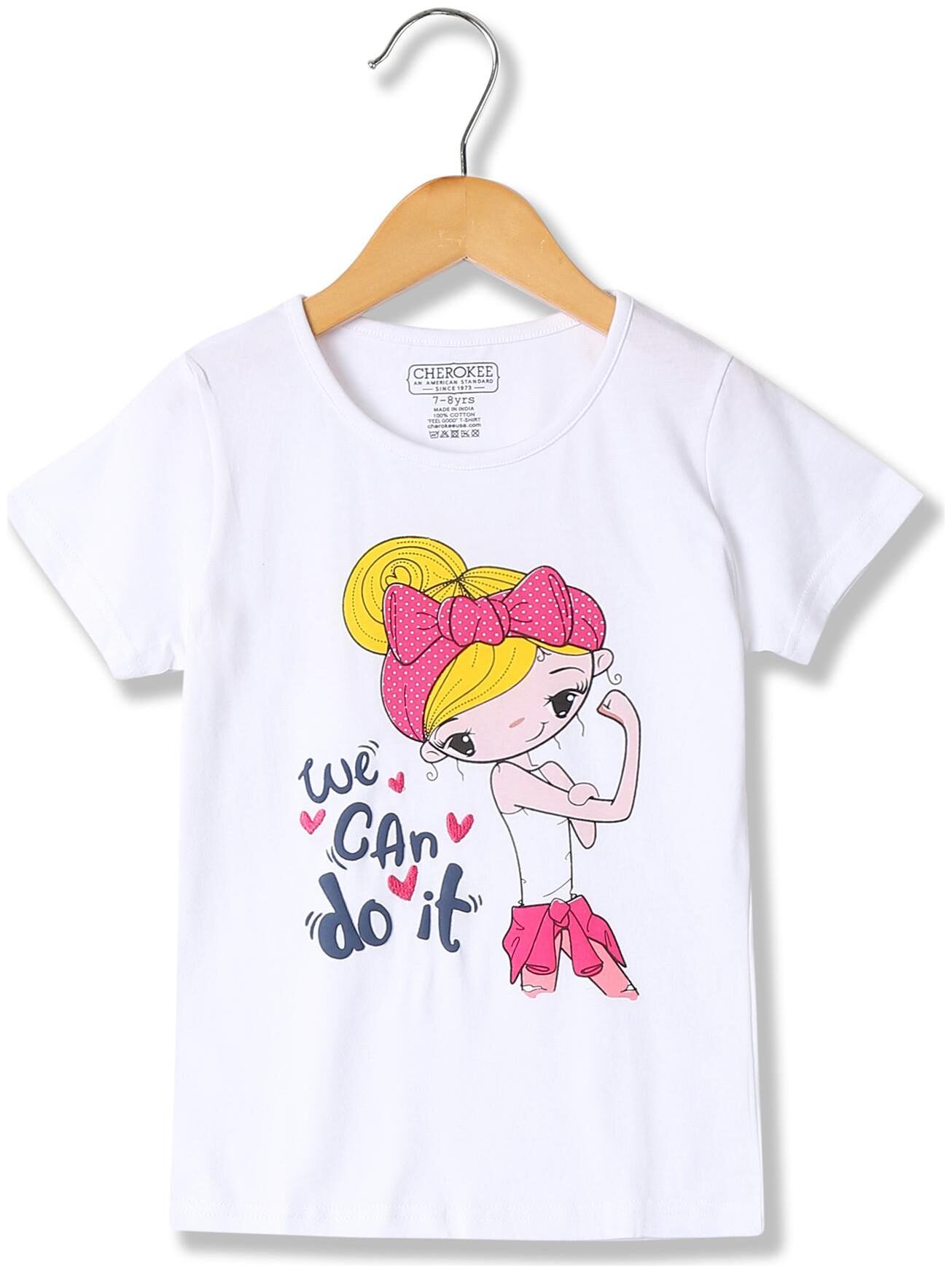 

CHEROKEE Cotton Printed T shirt for Baby Girl - White