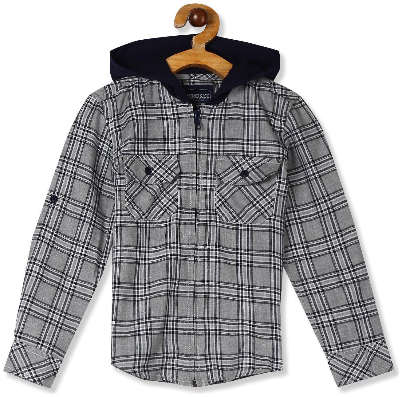 

CHEROKEE Cotton Checked Shirt for Baby Boy - Grey