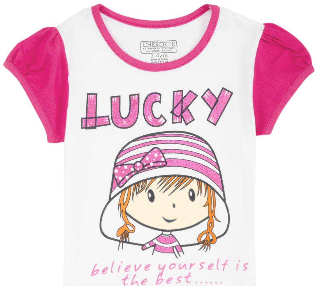 

CHEROKEE Cotton Printed T shirt for Baby Girl - White
