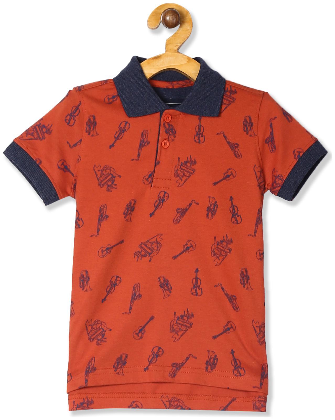 

CHEROKEE Cotton Printed T shirt for Baby Boy - Orange