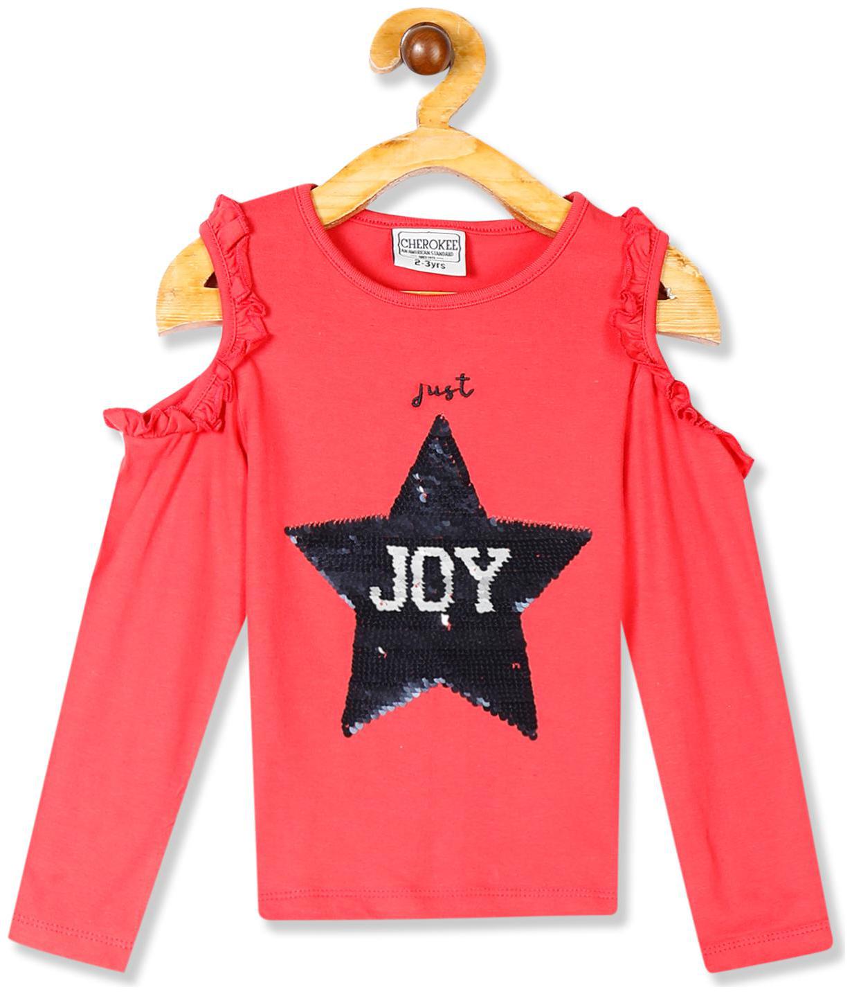 

CHEROKEE Cotton Embellished Top for Baby Girl - Pink