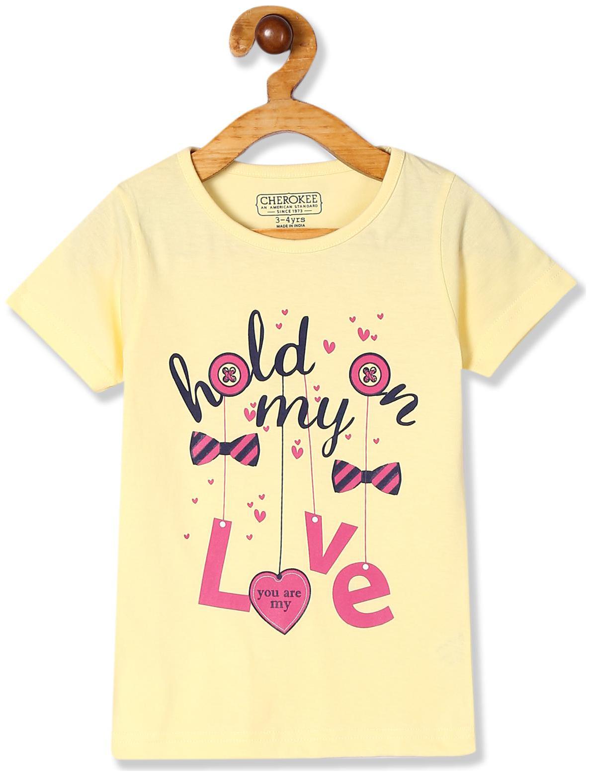 

CHEROKEE Cotton Printed T shirt for Baby Girl - Yellow