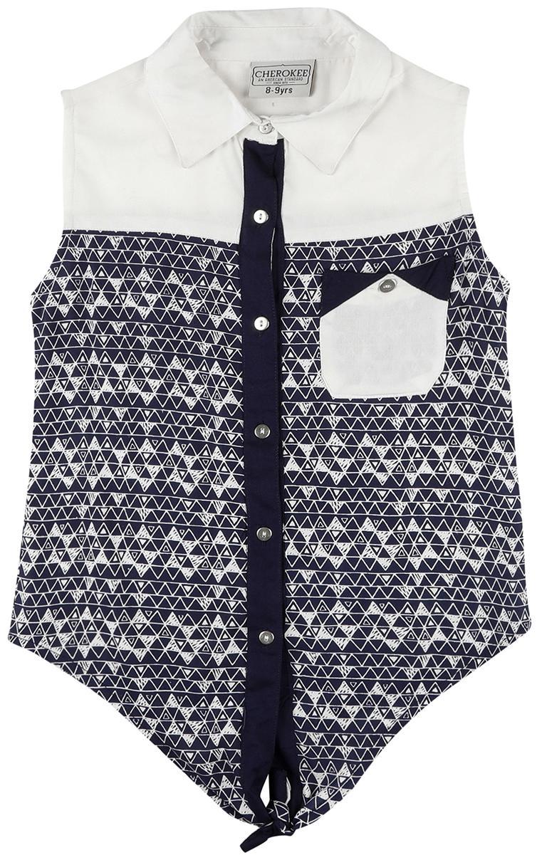 

CHEROKEE Girl Rayon Printed Top - Blue