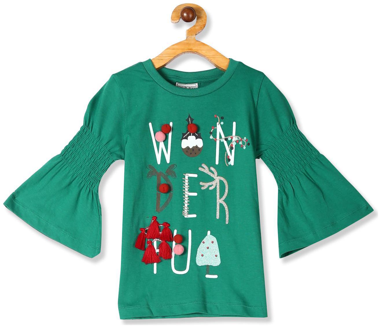 

CHEROKEE Girl Cotton Printed Top - Green