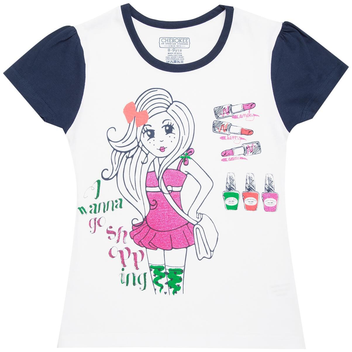 

CHEROKEE Girl Cotton Printed T shirt - White